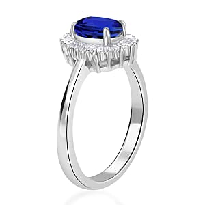 Rhapsody AAAA Tanzanite and E-F VS Diamond 1.00 ctw Ring in 950 Platinum (Size 5.5) 4.70 Grams (Del. in 10-12 Days)