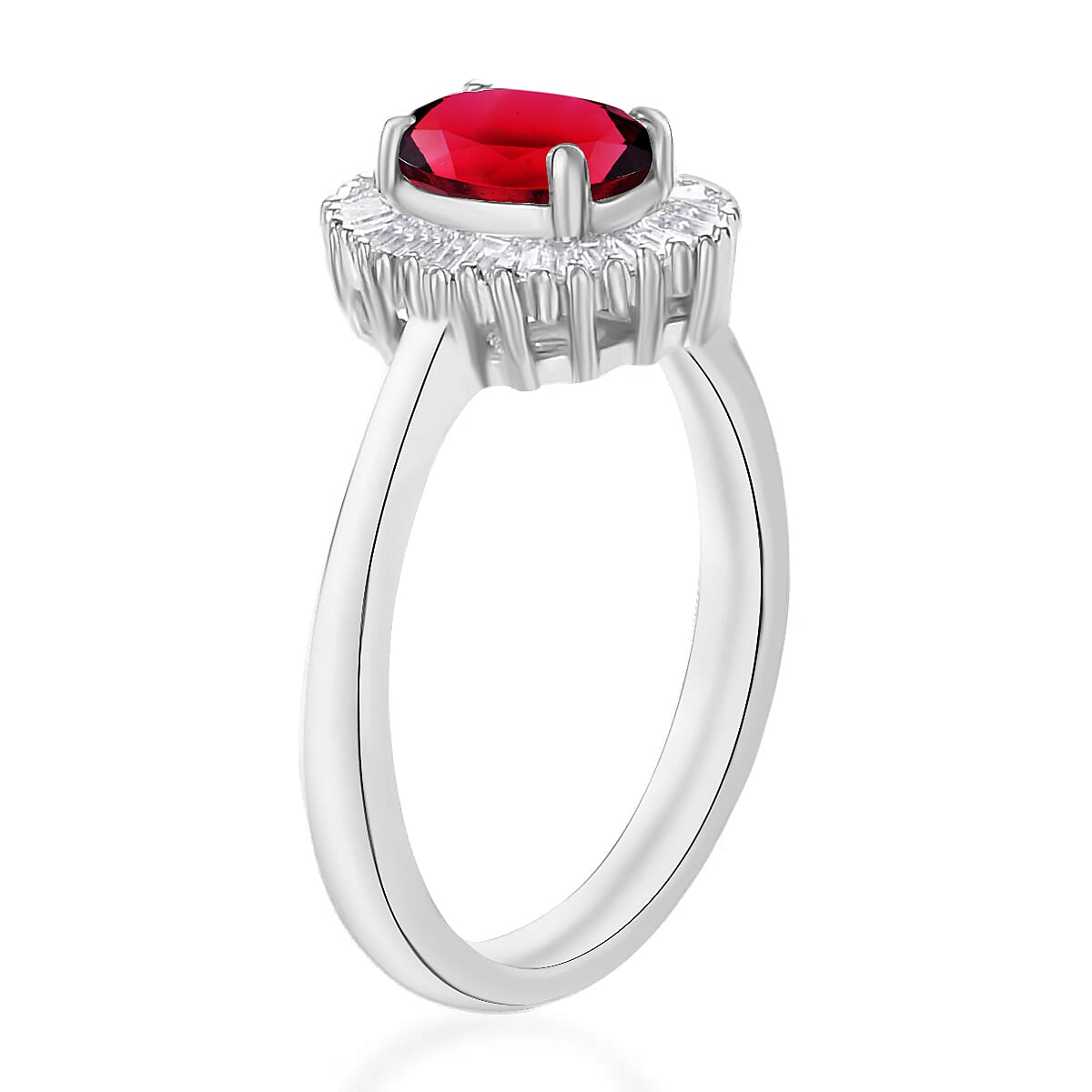 Rhapsody AAAA Ouro Fino Rubellite and E-F VS Diamond 1.00 ctw Ring in 950 Platinum (Size 10.0) 4.70 Grams image number 2