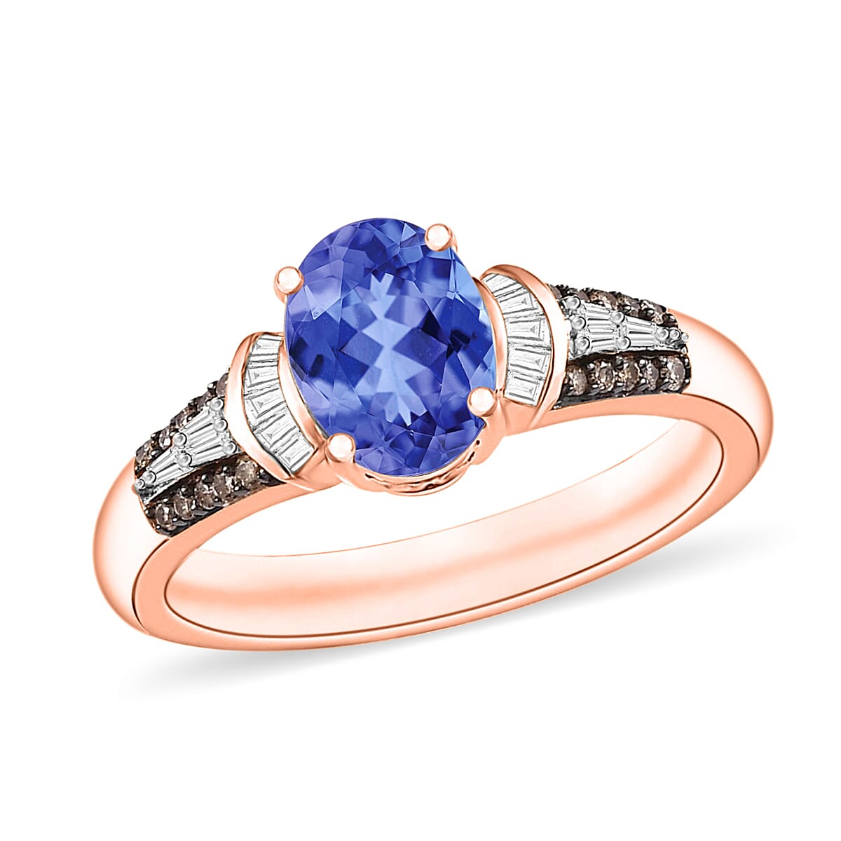 Buy Luxoro Premium Tanzanite and G-H I1 Diamond 1.60 ctw Ring in