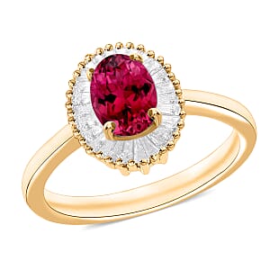 Iliana AAA Ouro Fino Rubellite and G-H SI Diamond 1.00 ctw Ring in 18K Yellow Gold (Size 6.0)