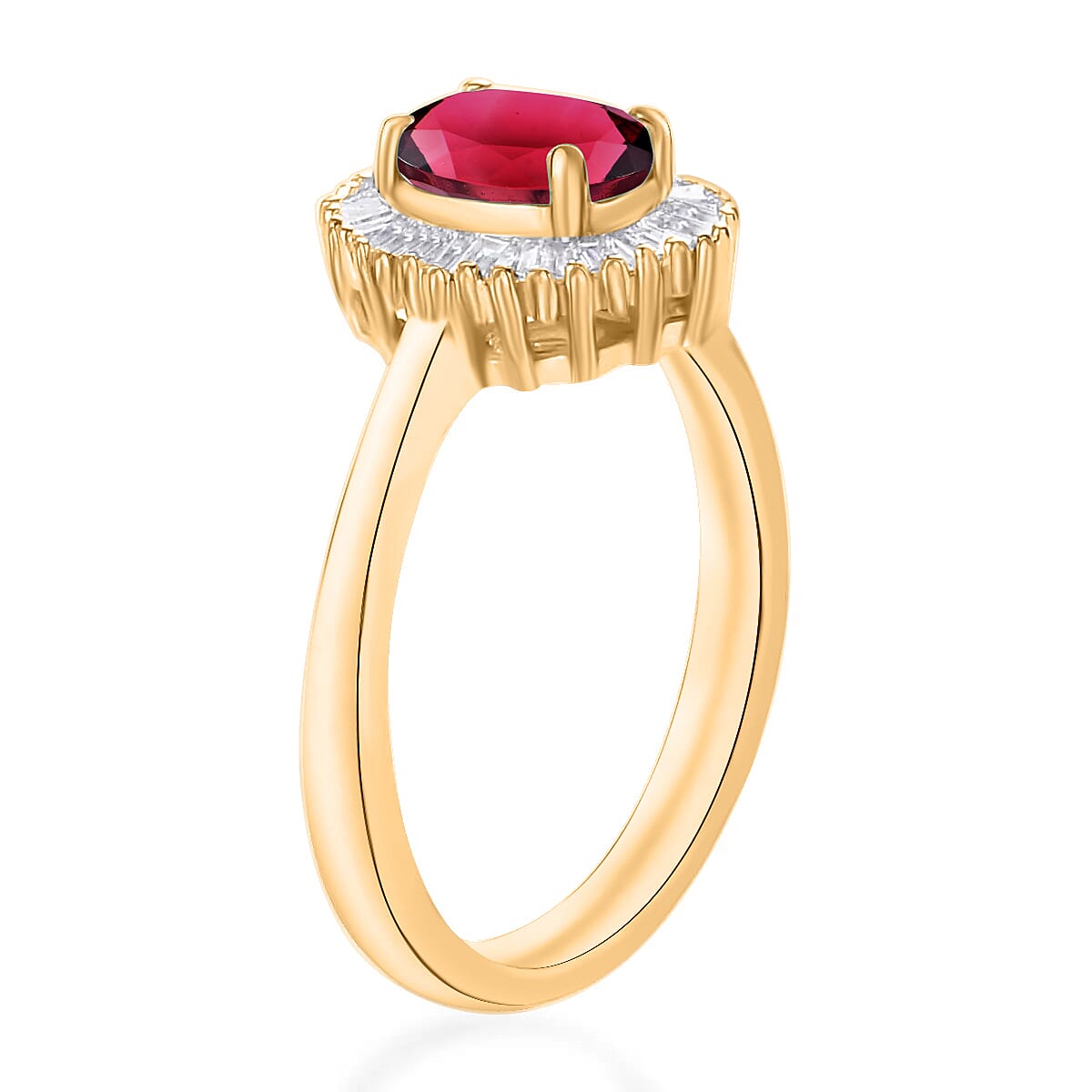 Iliana AAA Ouro Fino Rubellite and G-H SI Diamond 1.00 ctw Ring in 18K Yellow Gold (Size 6.0) image number 2
