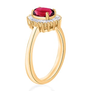 Iliana AAA Ouro Fino Rubellite and G-H SI Diamond 1.00 ctw Ring in 18K Yellow Gold (Size 6.0)