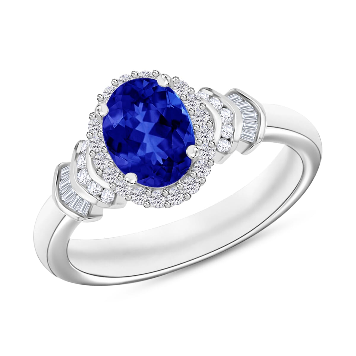 Rhapsody AAAA Tanzanite and E-F VS2 Diamond 1.60 ctw Ring in 950 Platinum (Size 10.0) 5 Grams image number 0