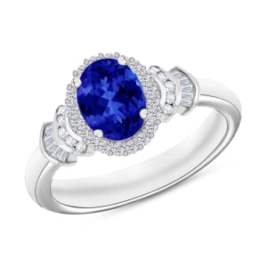 Rhapsody AAAA Tanzanite and E-F VS2 Diamond 1.60 ctw Ring in 950 Platinum (Size 10.0) 5 Grams