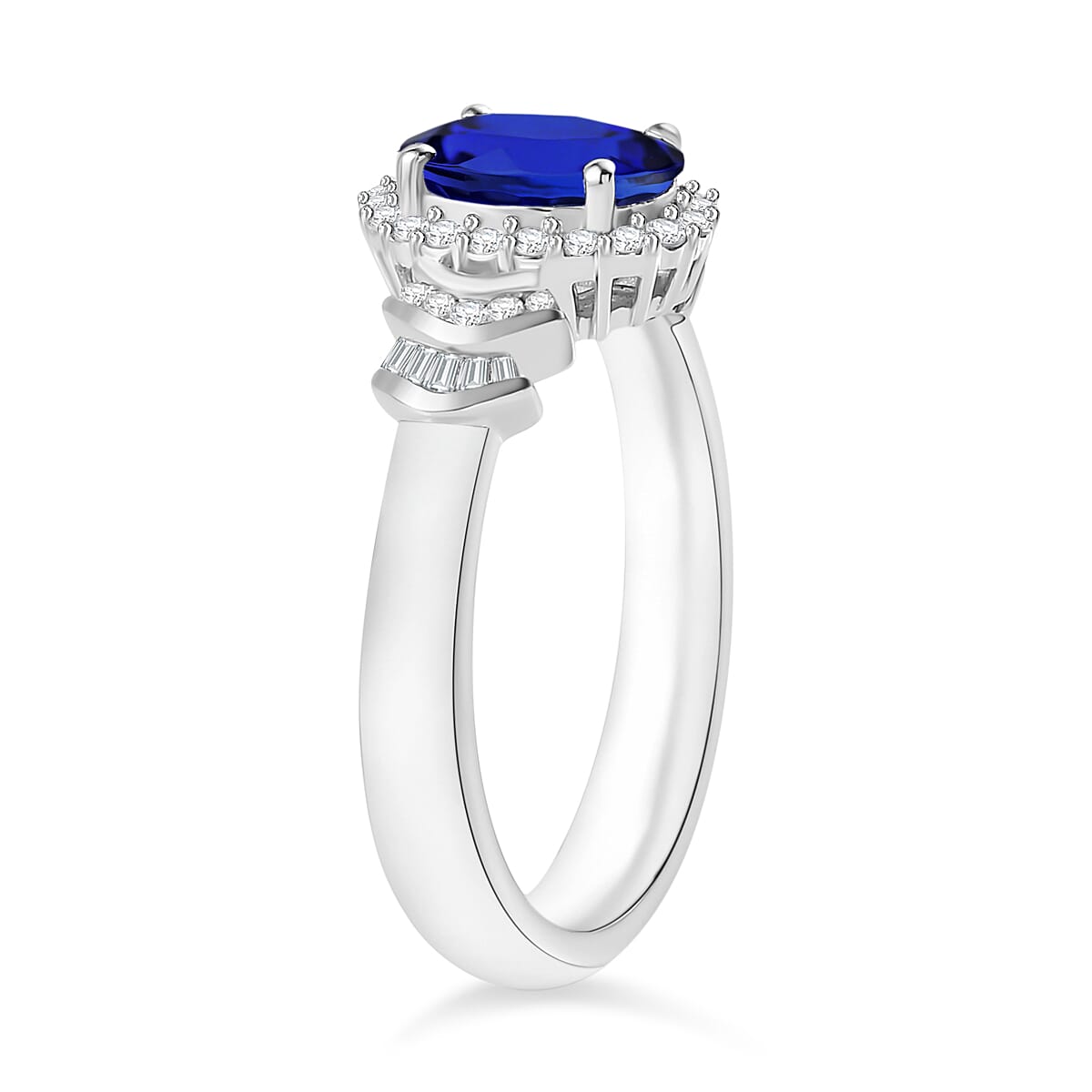 Rhapsody AAAA Tanzanite and E-F VS2 Diamond 1.60 ctw Ring in 950 Platinum (Size 10.0) 5.2 Grams