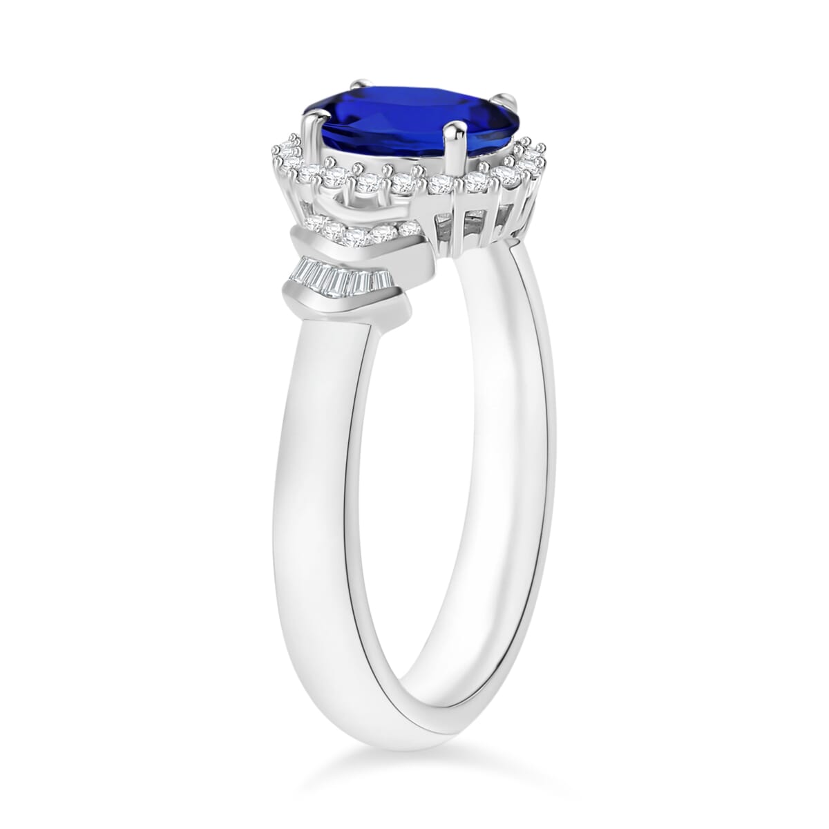 Rhapsody AAAA Tanzanite and E-F VS2 Diamond 1.60 ctw Ring in 950 Platinum (Size 10.0) 5 Grams image number 2