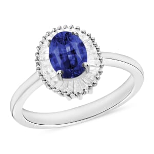 Rhapsody AAAA Ceylon Blue Sapphire and E-F VS Diamond 1.20 ctw Ring in 950 Platinum (Size 10.0) 4.70 Grams