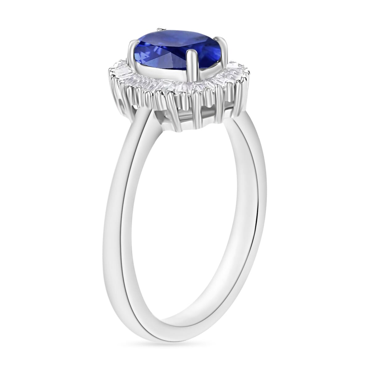 Rhapsody AAAA Ceylon Blue Sapphire and E-F VS Diamond 1.20 ctw Ring in 950 Platinum (Size 10.0) 4.70 Grams image number 2