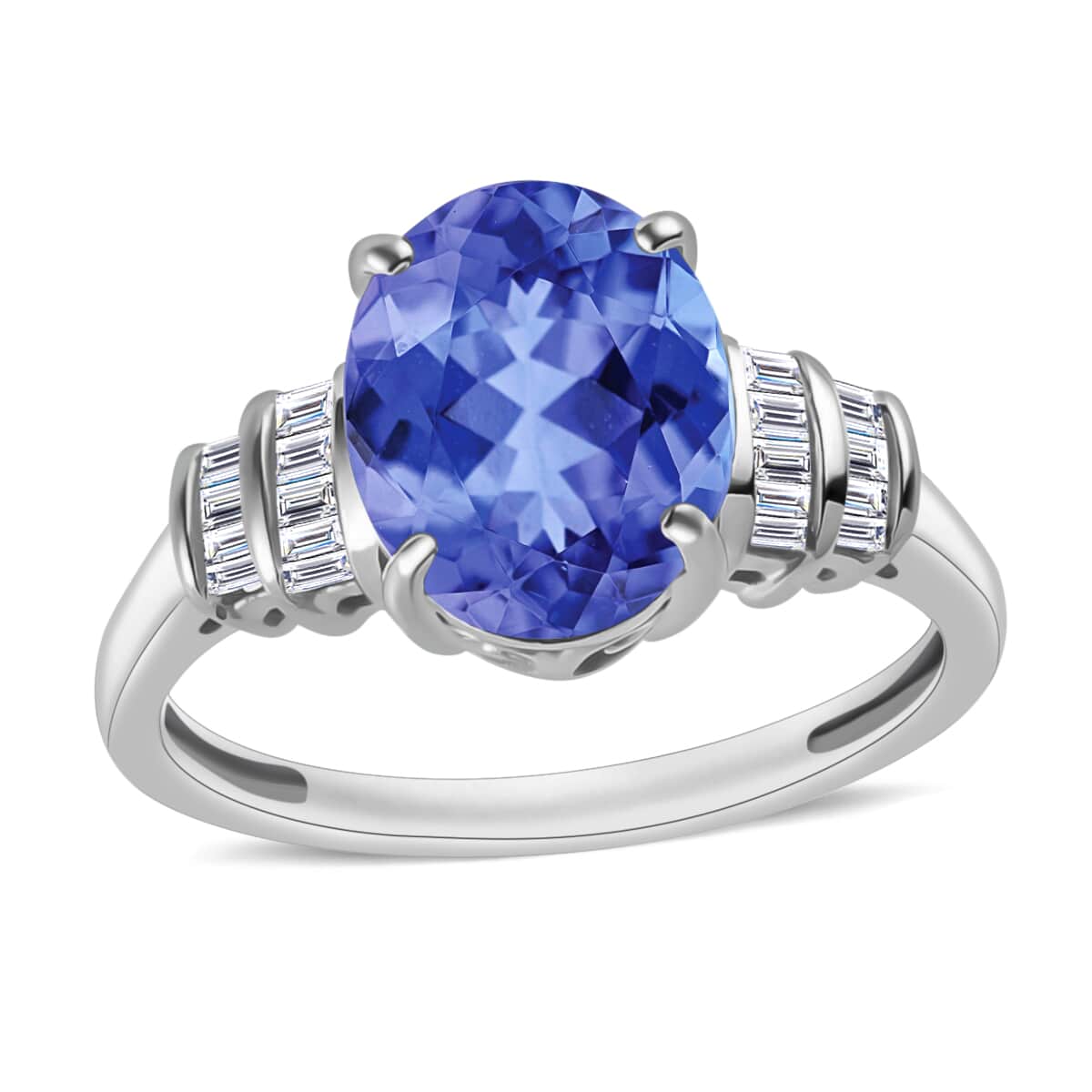 Luxoro Premium Tanzanite and G-H I1 Diamond 3.15 ctw Ring in 14K White Gold (Size 10.0) image number 0