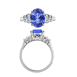 Luxoro Premium Tanzanite and G-H I1 Diamond 3.15 ctw Ring in 14K White Gold (Size 10.0) (Del. in 10-12 Days)