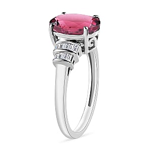 Luxoro Premium Ouro Fino Rubellite and G-H I1 Diamond 2.65 ctw Ring in 14K White Gold (Size 10.0) (Del. in 10-12 Days)