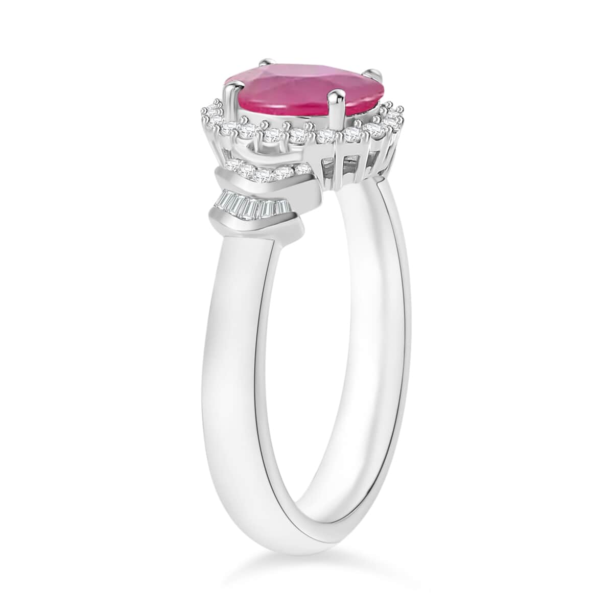 Luxoro Premium Mozambique Ruby and G-H I1 Diamond 1.85 ctw Ring in 14K White Gold (Size 10.0) image number 2