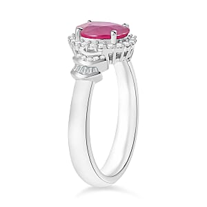 Luxoro Premium Mozambique Ruby and G-H I1 Diamond 1.85 ctw Ring in 14K White Gold (Size 10.0) (Del. in 10-12 Days)
