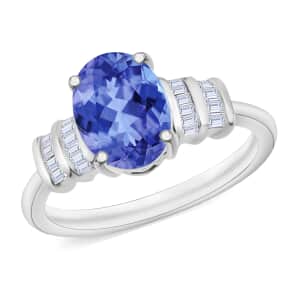 Luxoro Premium Tanzanite and G-H I1 Diamond 2.10 ctw Ring in 14K White Gold (Size 10.0)