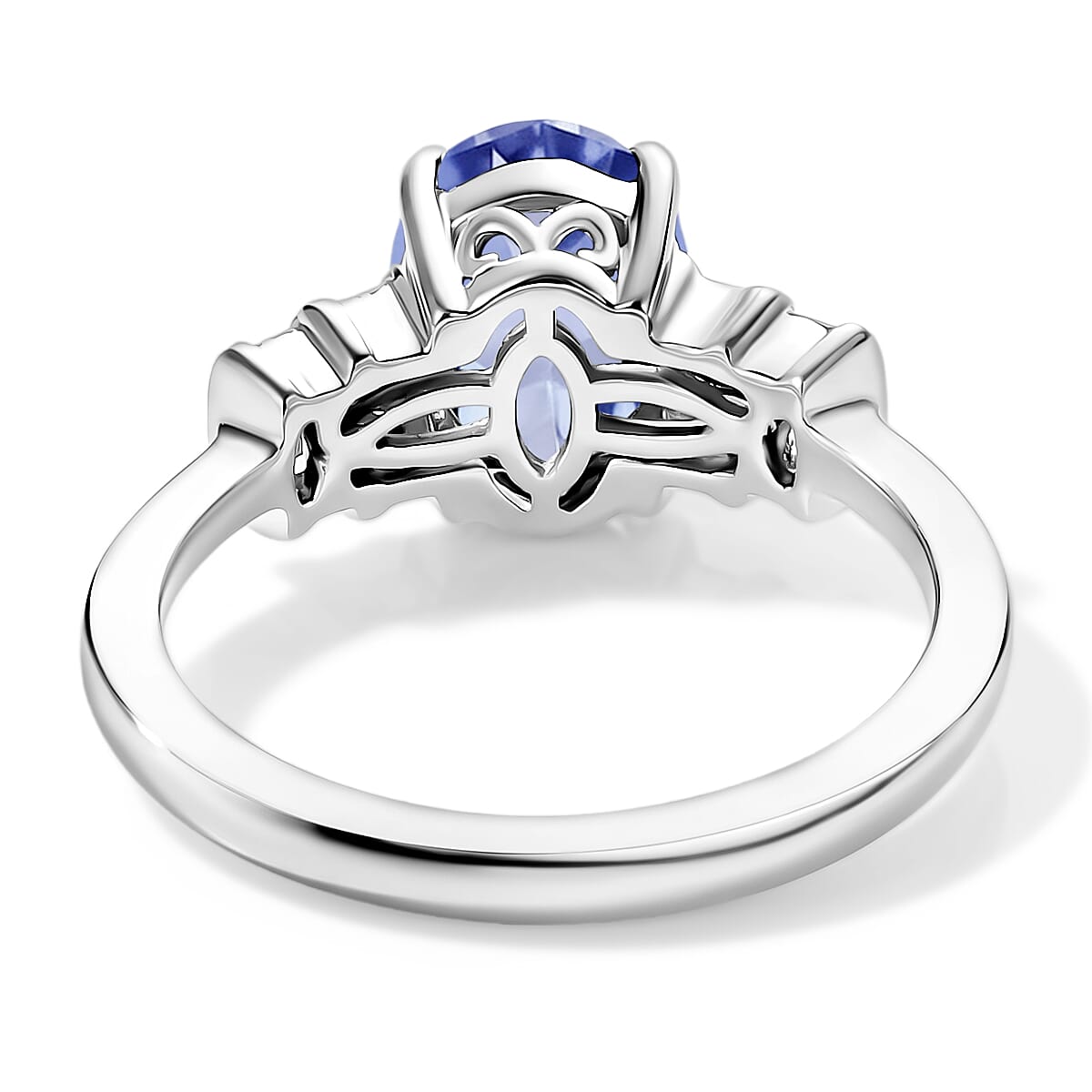 Luxoro Premium Tanzanite and G-H I1 Diamond 2.10 ctw Ring in 14K White Gold (Size 10.0) 4 Grams