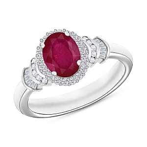 Rhapsody AAAA Mozambique Ruby and E-F VS2 Diamond 1.85 ctw Ring in 950 Platinum (Size 10.0) 5 Grams