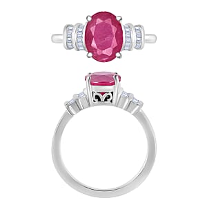 Luxoro Premium Mozambique Ruby and G-H I1 Diamond 2.70 ctw Ring in 14K White Gold (Size 10.0) (Del. in 10-12 Days)