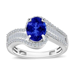 Rhapsody AAAA Tanzanite and E-F VS2 Diamond 1.70 ctw Ring in 950 Platinum (Size 10.0) 6.25 Grams
