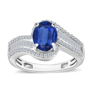 Luxoro Premium Kanchanaburi Blue Sapphire and G-H I1 Diamond Ring in 14K White Gold (Size 10.0) 4.20 Grams 1.75 ctw