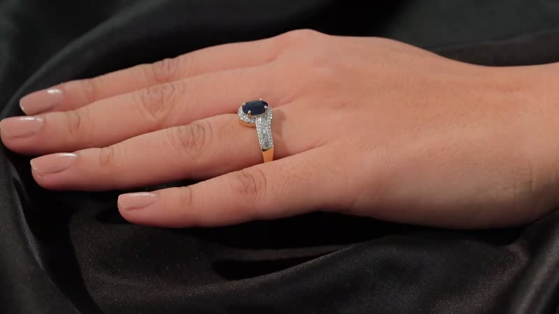 Luxoro Premium Kanchanaburi Blue Sapphire and G-H I1 Diamond Ring in 14K White Gold (Size 10.0) 4.20 Grams 1.75 ctw