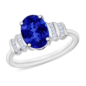 Rhapsody AAAA Tanzanite and E-F VS2 Diamond 2.10 ctw Ring in 950 Platinum (Size 10.0) 5.25 Grams