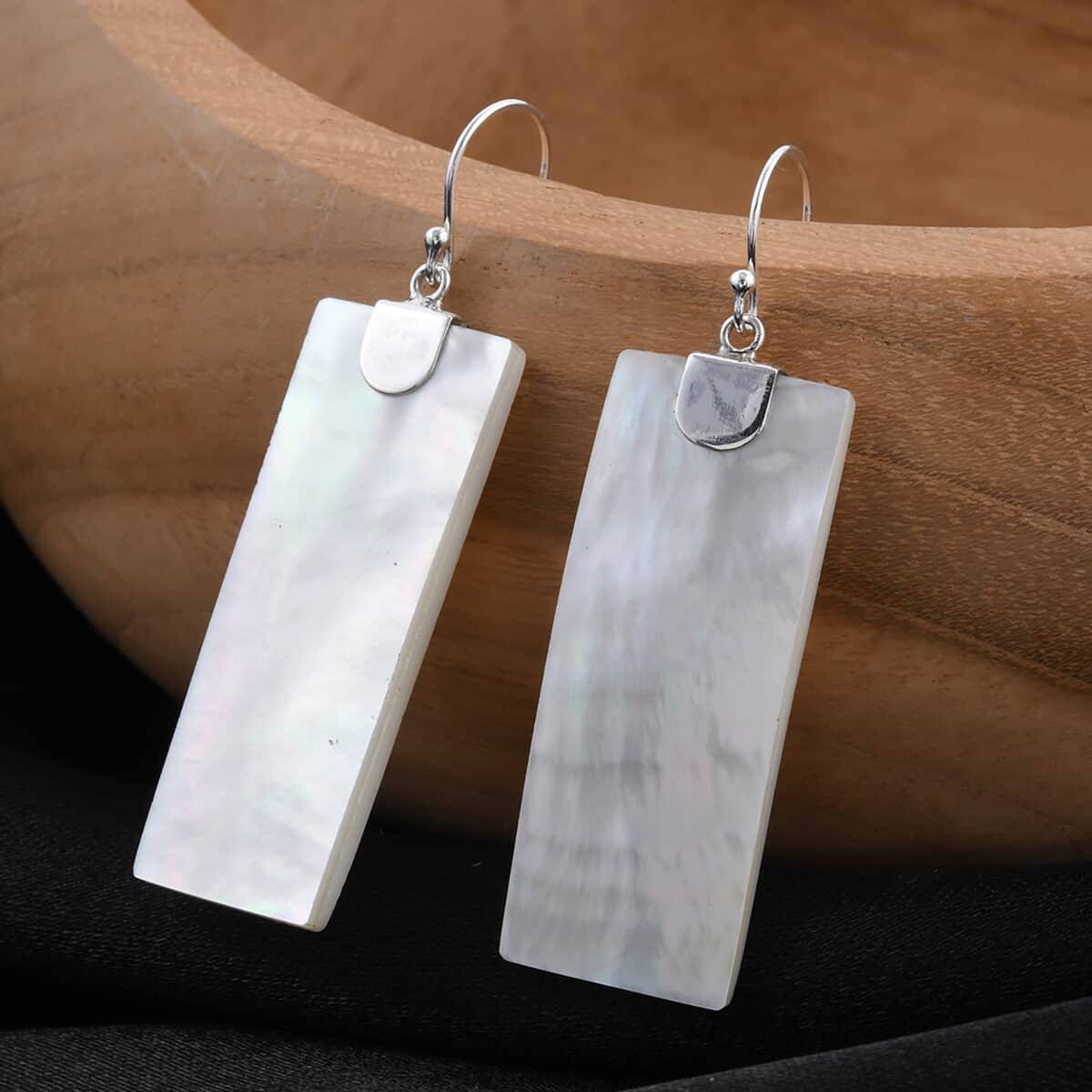 Mother Of Pearl Dangle Earrings in Sterling Silver image number 1