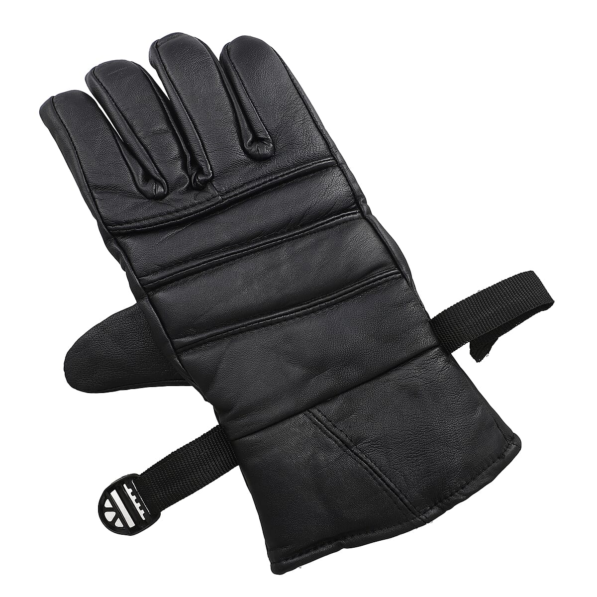 CLOSEOUT DEAL Black 100% Genuine Leather Classic Gloves image number 3