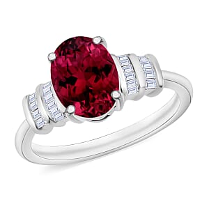 Rhapsody AAAA Ouro Fino Rubellite and E-F VS2 Diamond 2.50 ctw Ring in 950 Platinum (Size 10.0) 5.25 Grams