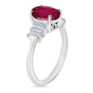 Rhapsody AAAA Mozambique Ruby and E-F VS2 Diamond 2.70 ctw Ring in 950 Platinum (Size 7.5) 5.25 Grams
