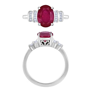 Rhapsody AAAA Mozambique Ruby and E-F VS2 Diamond 2.70 ctw Ring in 950 Platinum (Size 7.5) 5.25 Grams