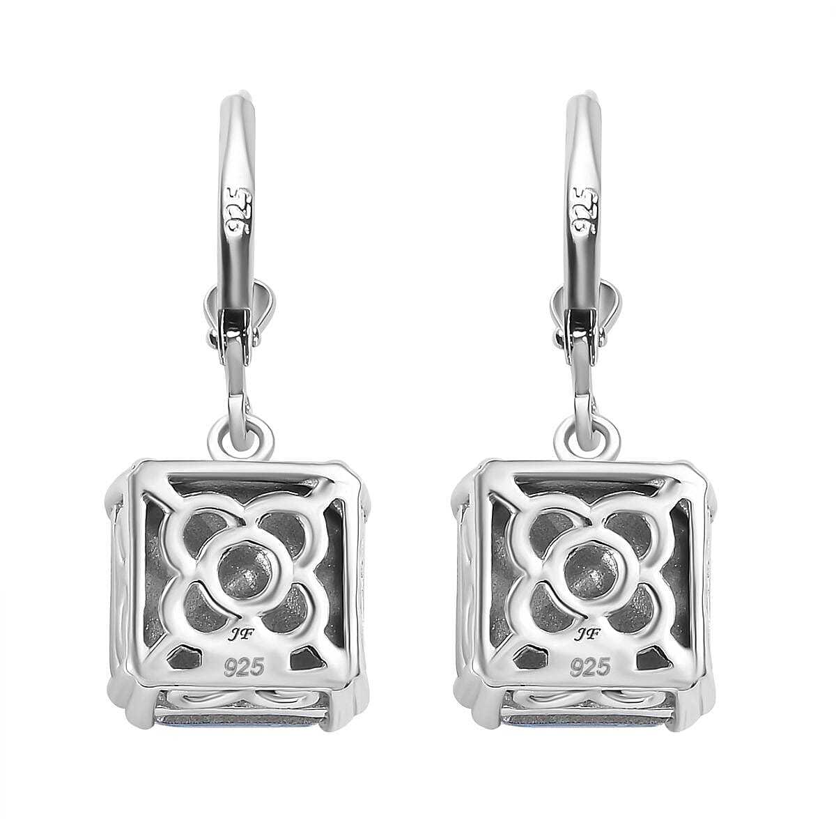 Aquamarine Swarovski Crystal 11.00 ctw Earrings in Rhodium Over Sterling Silver image number 5