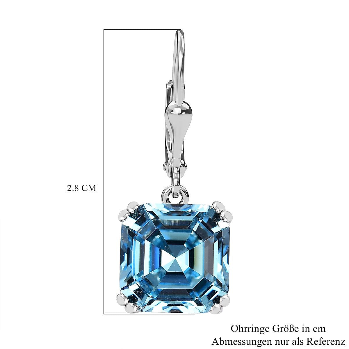 Aquamarine Swarovski Crystal 11.00 ctw Earrings in Rhodium Over Sterling Silver image number 6