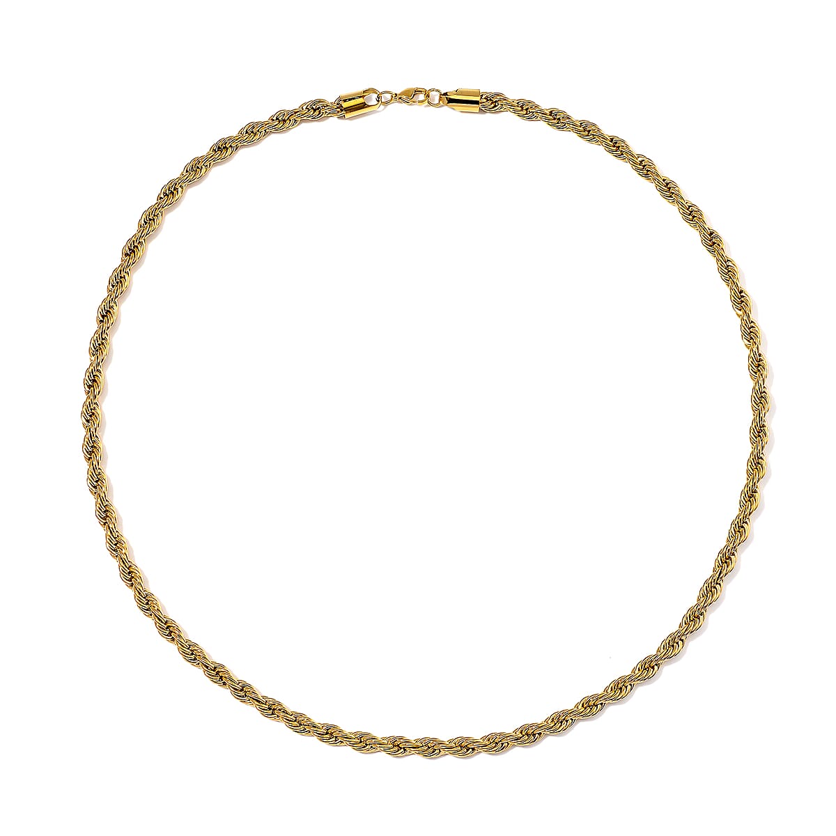 Rope Chain Necklace in ION Plated YG Stainless Steel 24 Inches image number 2