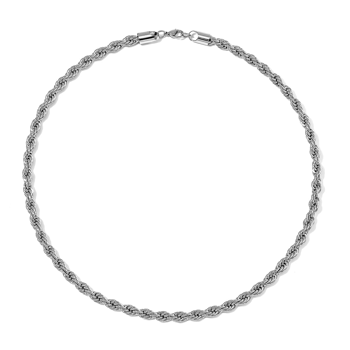 Rope Chain Necklace in Stainless Steel 20 Inches image number 2