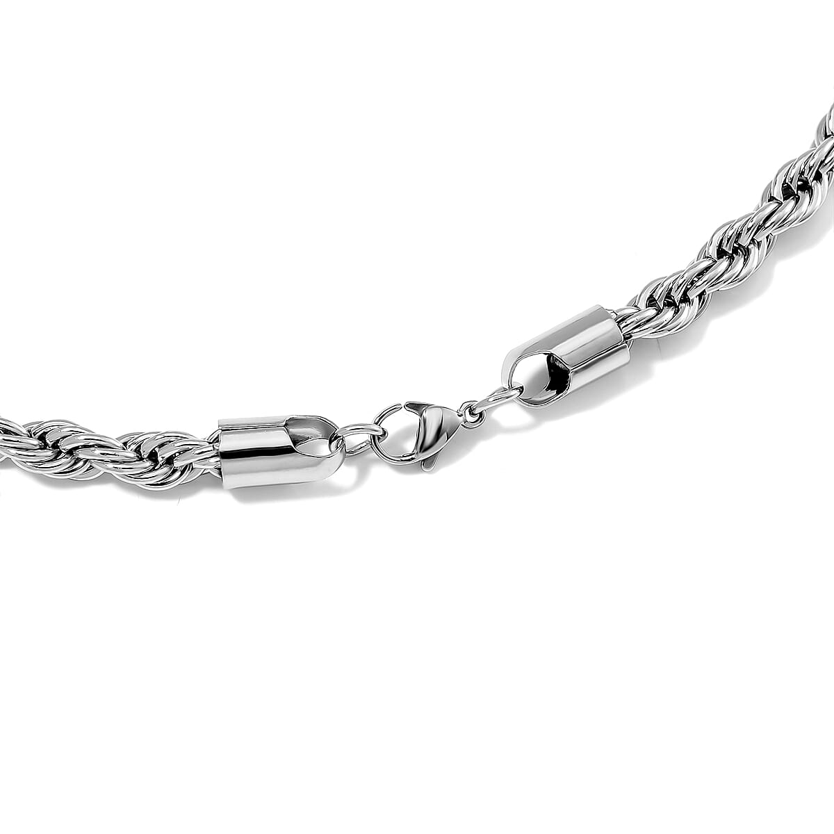 Rope Chain Necklace in Stainless Steel 20 Inches image number 3