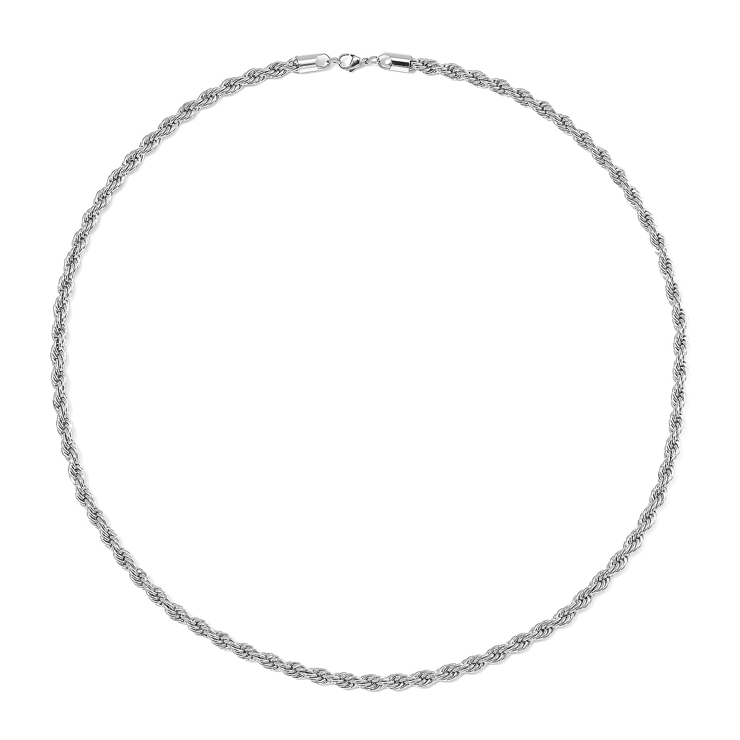 Rope Chain Necklace in Stainless Steel 28 Inches
