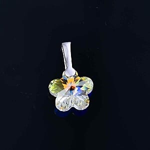 J Francis White Swarovski Crystal 1.98 ctw Pendant in Rhodium Over Sterling Silver