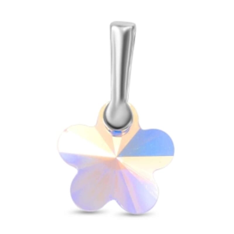 J Francis White Swarovski Crystal 1.98 ctw Pendant in Rhodium Over Sterling Silver