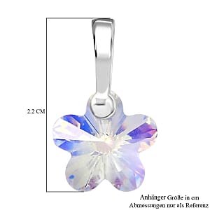 J Francis White Swarovski Crystal 1.98 ctw Pendant in Rhodium Over Sterling Silver