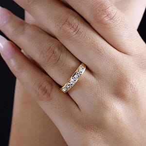 White Swarovski Crystal 0.61 ctw Ring in 14K YG Over Sterling Silver (Size 9)