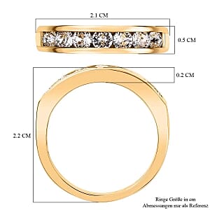 White Swarovski Crystal 0.61 ctw Ring in 14K YG Over Sterling Silver (Size 9)