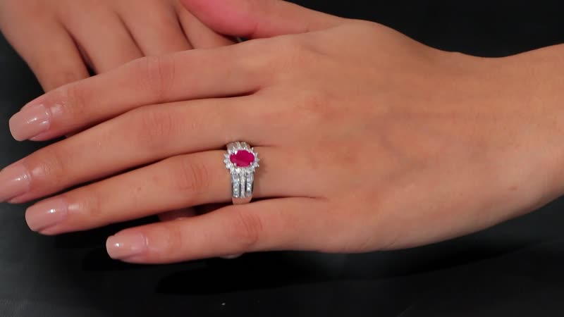 Doorbuster Mozambique Ruby, Moissanite Ring in Rhodium Over Sterling Silver (Size 7.0) 2.75 ctw