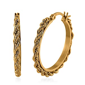 Rope Chain Hoop Earrings in ION Plated YG Stainless Steel