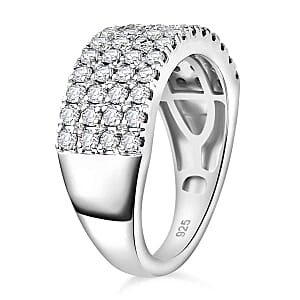 White Swarovski Crystal 1.98 ctw Ring in Rhodium Over Sterling Silver (Size 6.5)