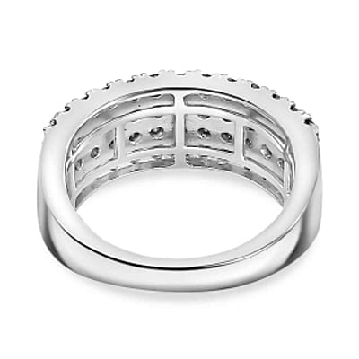 White Swarovski Crystal 1.98 ctw Ring in Rhodium Over Sterling Silver (Size 6.5)