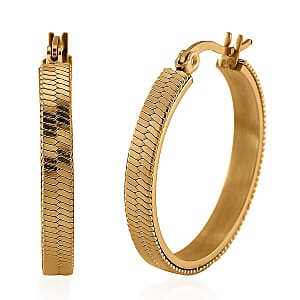 Snake Chain Hoop Earrings in ION Plated YG Stainless Steel