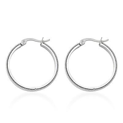 Snake Chain Hoop Earrings in Stainless Steel