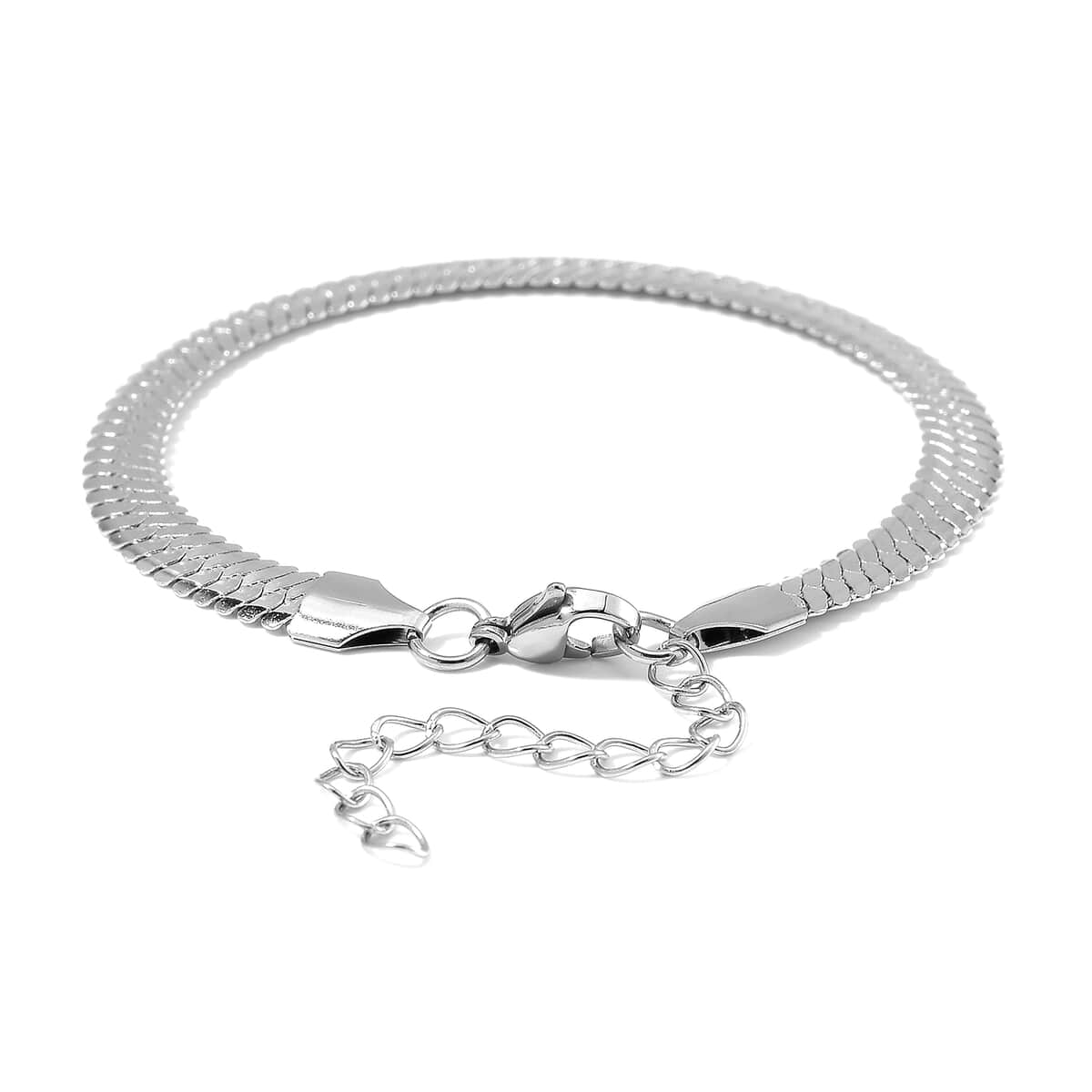 Snake Chain Bracelet in Stainless Steel (7-9In) image number 3