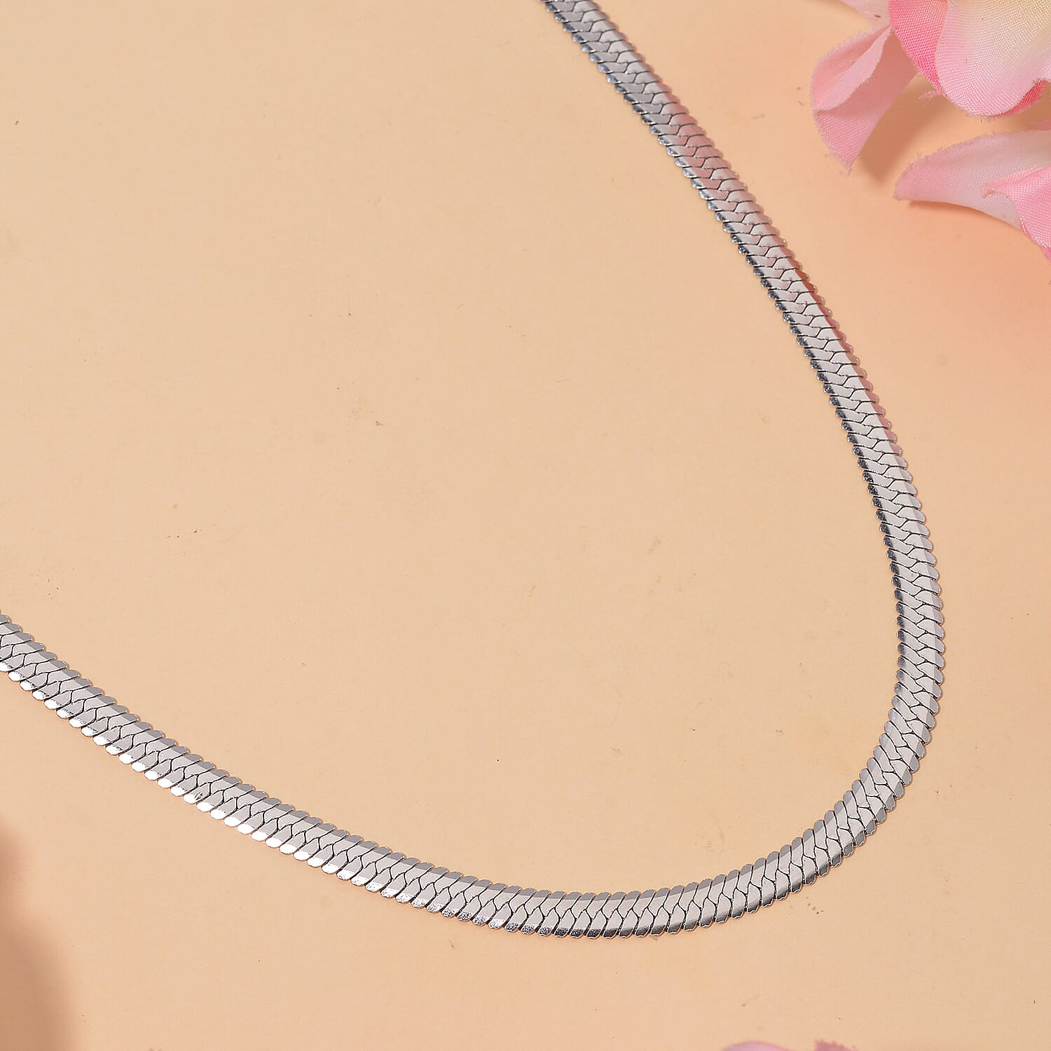 Snake Chain Necklace in Stainless Steel 20 Inches