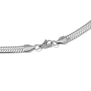 Snake Chain Necklace in Stainless Steel 28 Inches